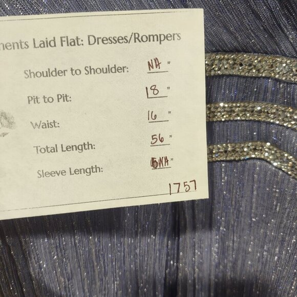 R&M Richards Periwinkle Sparkle Sleeveless Maxi Dress Size 14 - Picture 10 of 10
